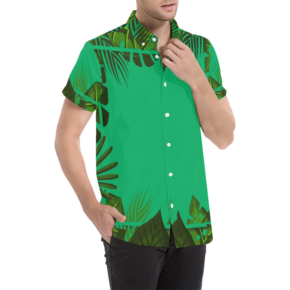 TROPICAL Men's All Over Print Short Sleeve Shirt