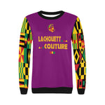 KENTE BUTAN Women's Rib Cuff Crew Neck Sweatshirt