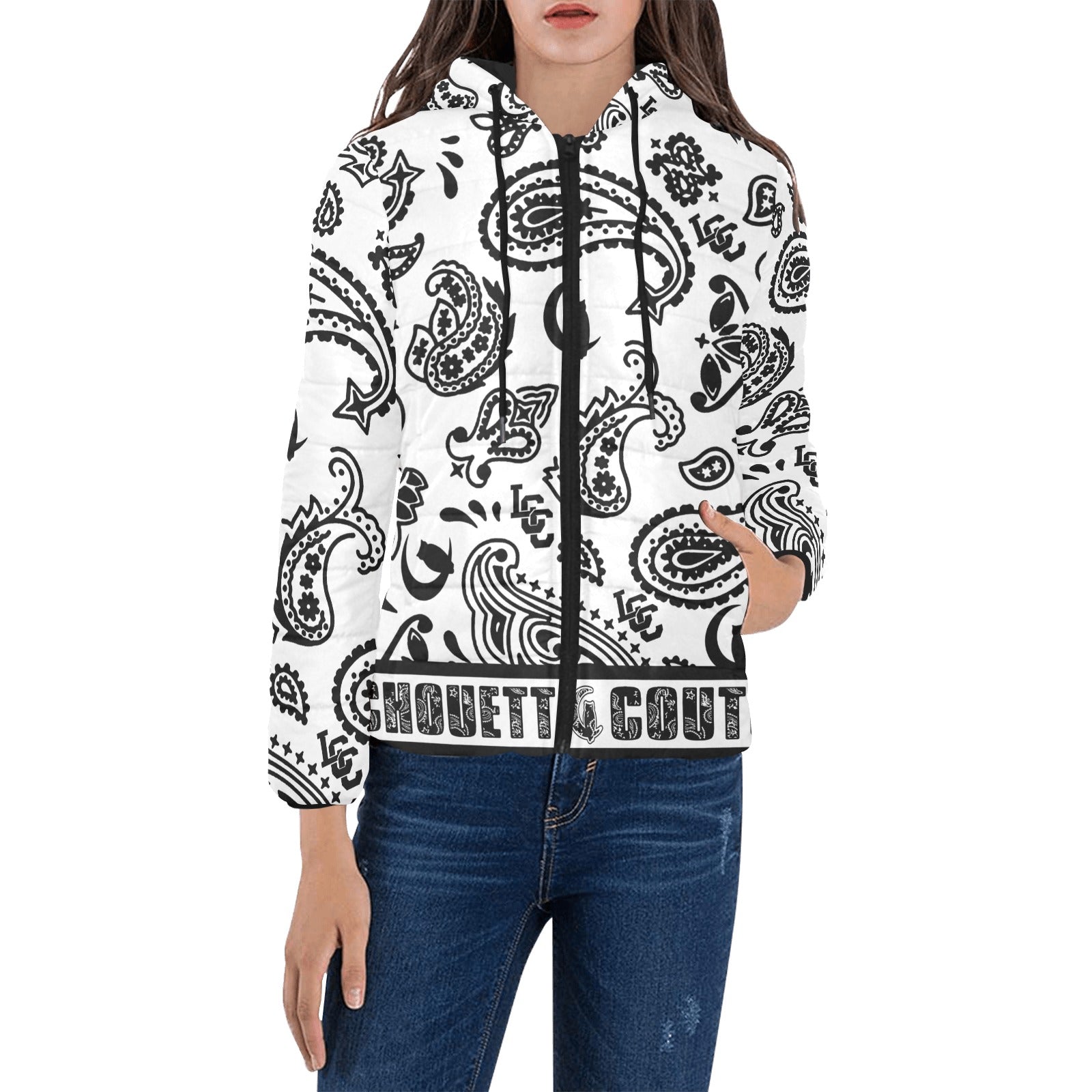 BANDANA PAISLEY Women's Padded Hooded Jacket