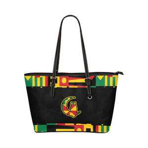 KENTE BUTAN Leather Tote Bag/Large