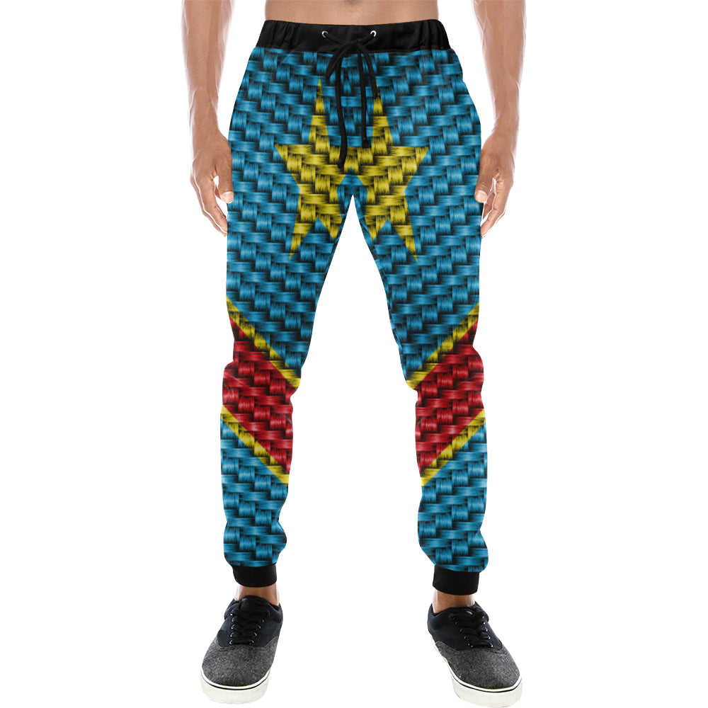 REP OF CONGO FLAG Men's All Over Print Sweatpants (Model L11)