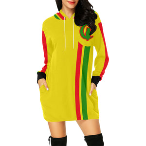 FRESH UP RASTA All Over Print Hoodie Mini Dress