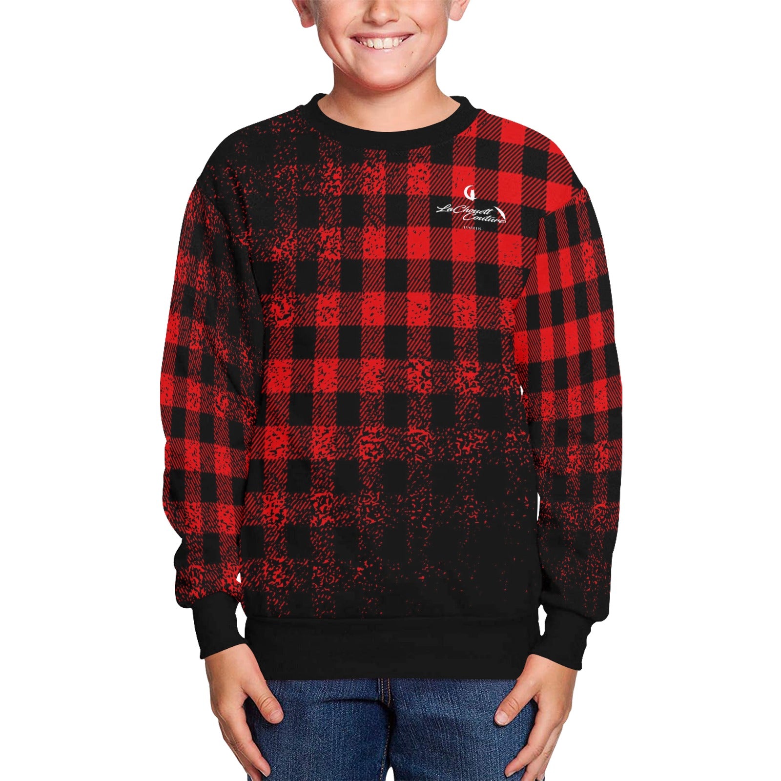 DUSTY PLAID Kids' All Over Print Sweatshirt