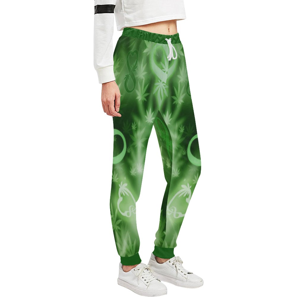 INFINITY GREEN COSMOS Women's All Over Print Sweatpants (Model L11)