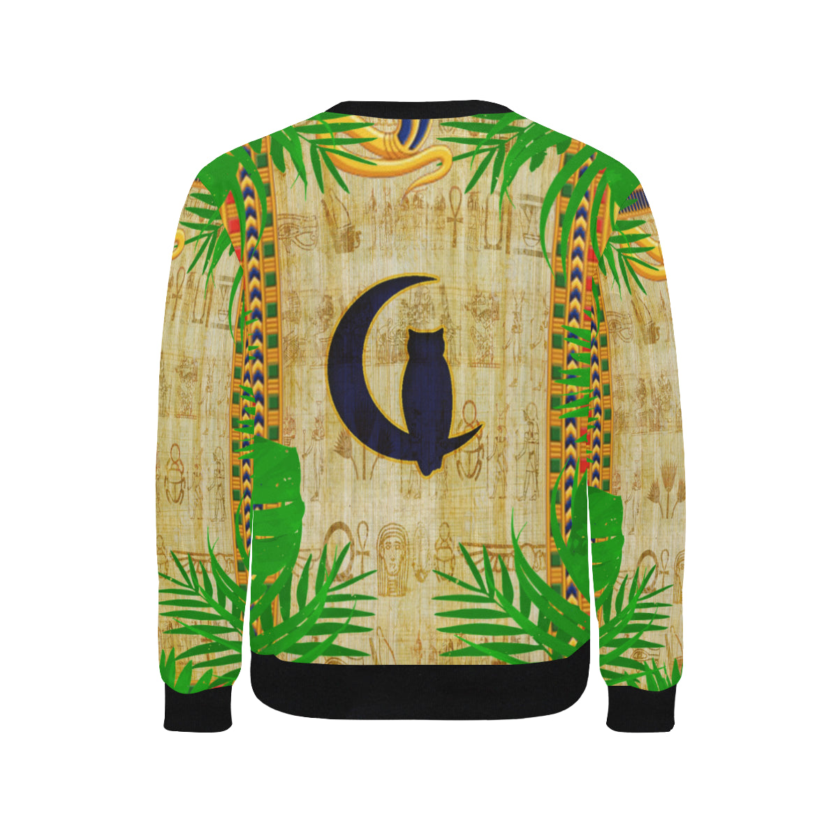 TROPICAL FOREST Men's Rib Cuff Crew Neck Sweatshirt