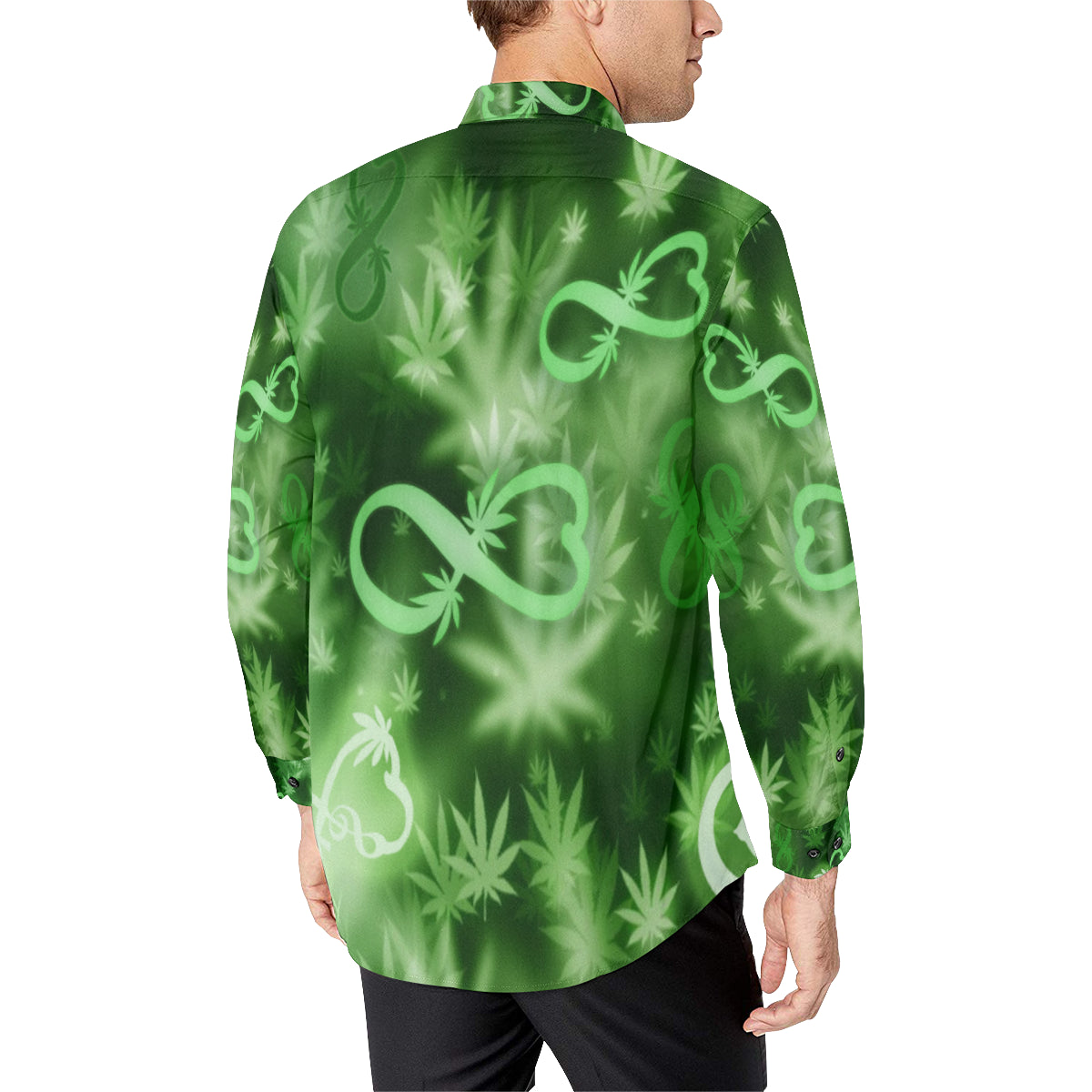 INFINITY GREEN COSMOS Men's All Over Print Casual Dress Shirt (Model T61)