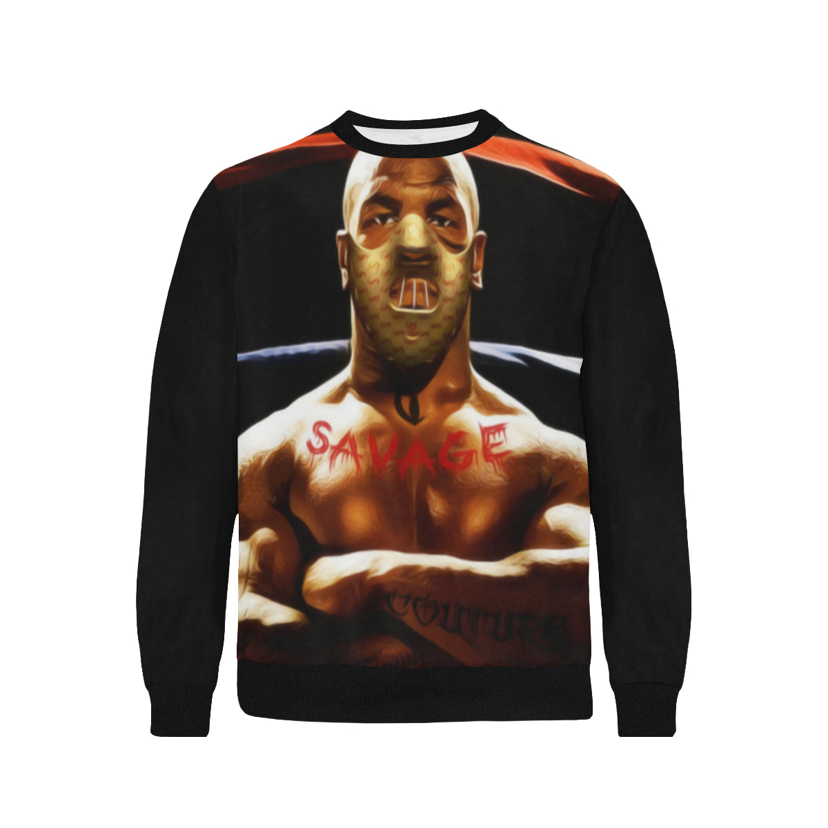 T SAVAGE Men's Rib Cuff Crew Neck Sweatshirt