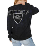 HOTEP EYES Women's Rib Cuff Crew Neck Sweatshirt (Model H34)
