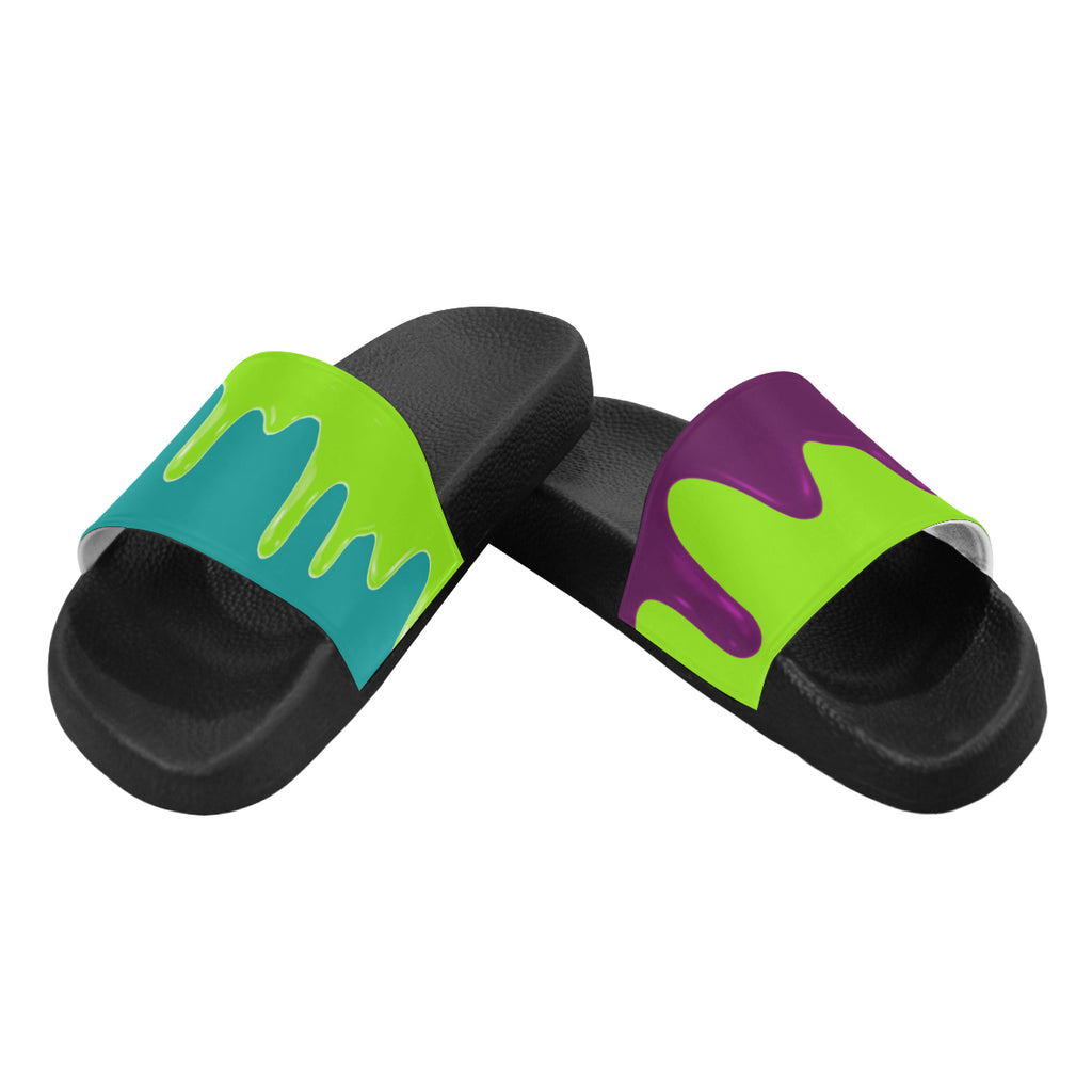 PURPLE DRIPPIN Women's Slide Sandals (Model 057)