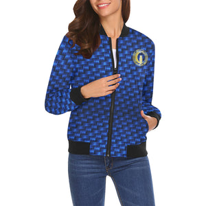 DELUXE BLUE TRESSER All Over Print Bomber Jacket for Women