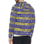 HIEROGLYPH GOLDEN BLUE All Over Print Windbreaker for Unisex