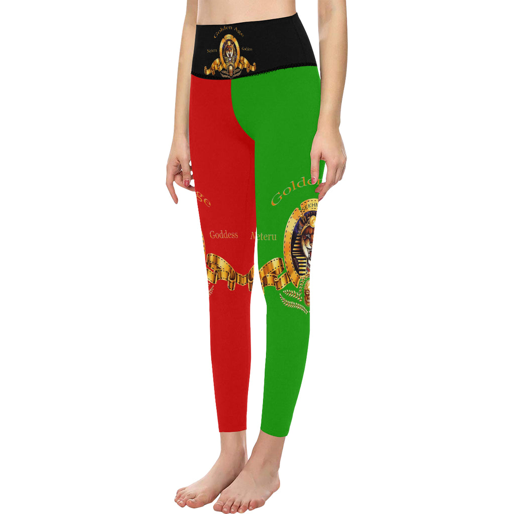 SEKHMET GODDESS RBG All Over Print High-Waisted Leggings (Model L36)