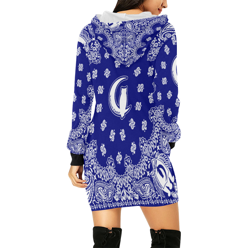 BANDANA Cs`UP All Over Print Hoodie Mini Dress