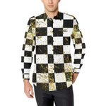 CHEST IN GOLD Men's All Over Print Casual Dress Shirt
