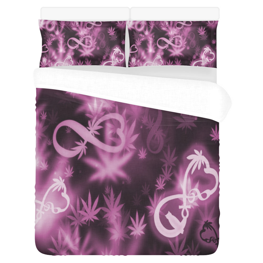 INFINITY PURPLE COSMOS 3-Piece Bedding Set