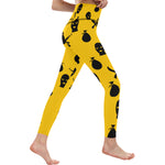 DRILLIN YLW All Over Print High-Waisted Leggings