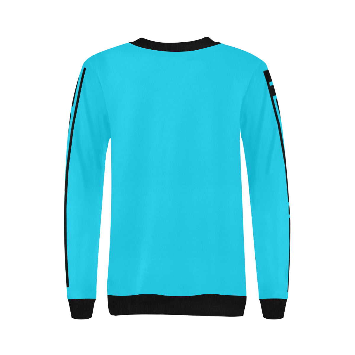 BLACC BORDER TRQSE Women's Rib Cuff Crew Neck Sweatshirt