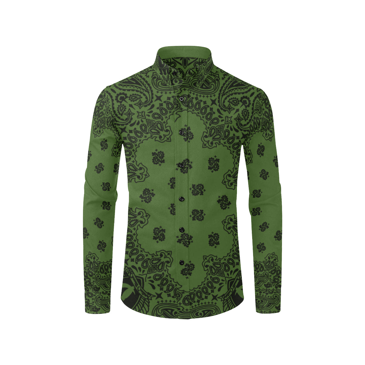 BANDANA KAKI Men's All Over Print Casual Dress Shirt