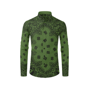 BANDANA KAKI Men's All Over Print Casual Dress Shirt