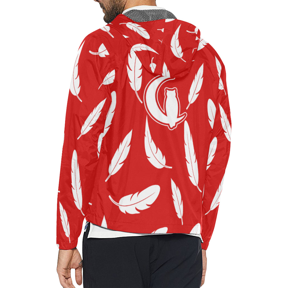 FEATHER RED Unisex All Over Print Windbreaker