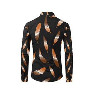 FEATHER COLOR BLCC Men's All Over Print Casual Dress Shirt