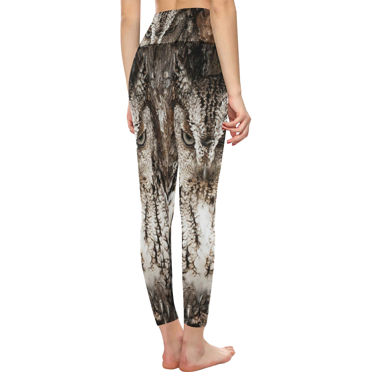 HIDDEN OWL All Over Print High-Waisted Leggings (Model L36)