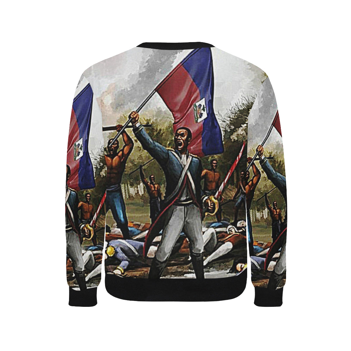 HAITI REVOLUTION Men's Rib Cuff Crew Neck Sweatshirt
