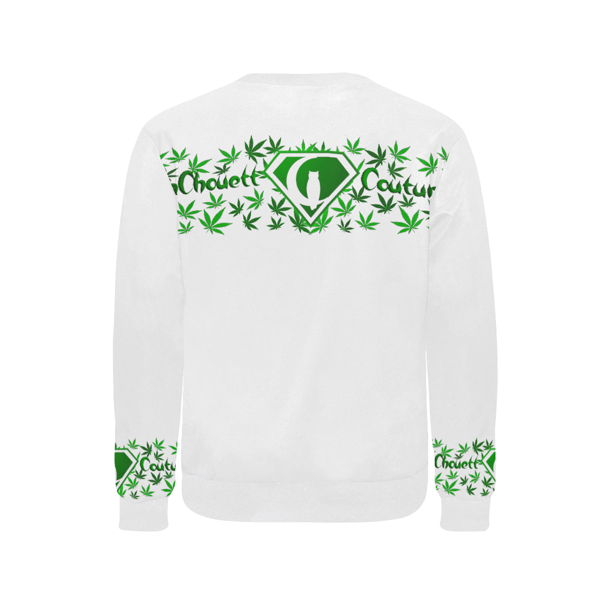 SUPER DANK WHT Men's Rib Cuff Crew Neck Sweatshirt