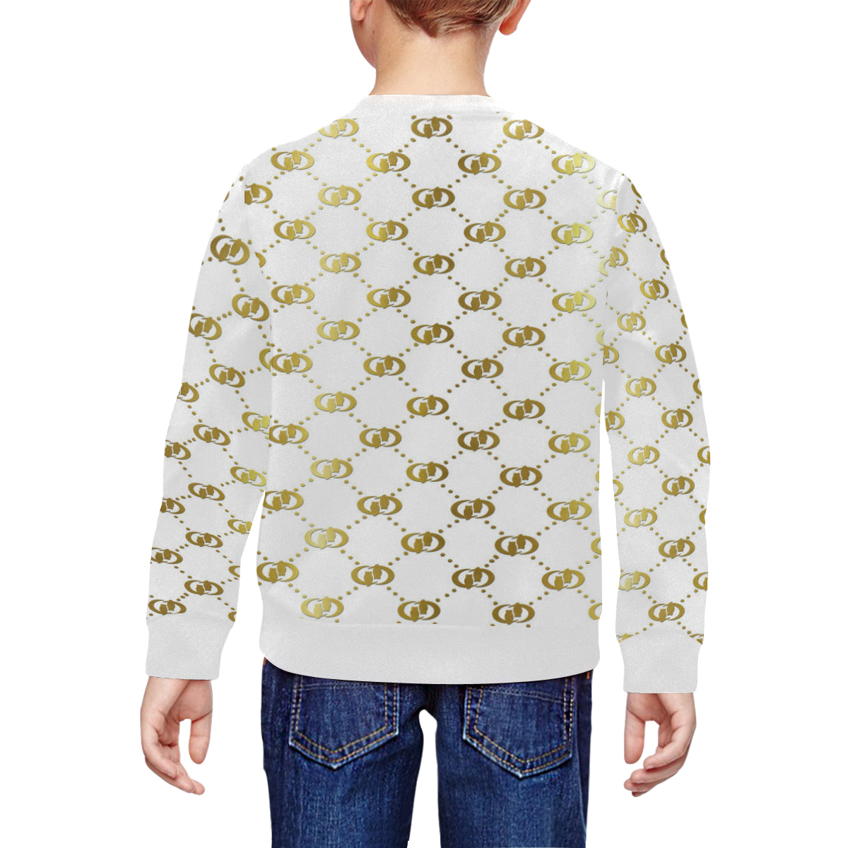 EXCELLANCE WHTGLD All Over Print Crewneck Sweatshirt for Kids (Model H29)