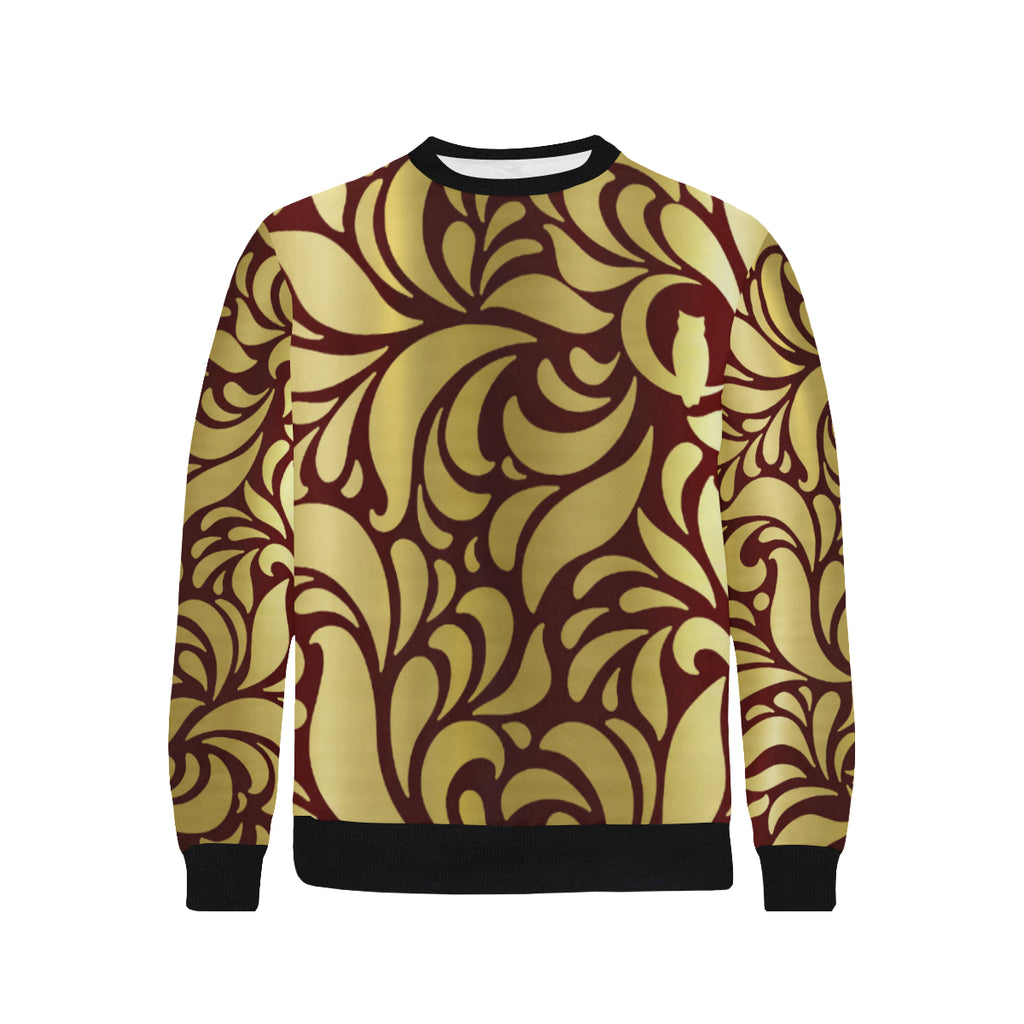 GORGIOUS BRDX LEAF Men's Rib Cuff Crew Neck Sweatshirt