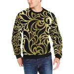 GORGIOUS GLDBLCC LEAF Men's Rib Cuff Crew Neck Sweatshirt