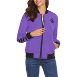 BLACC BORDER PURPLE All Over Print Bomber Jacket for Women