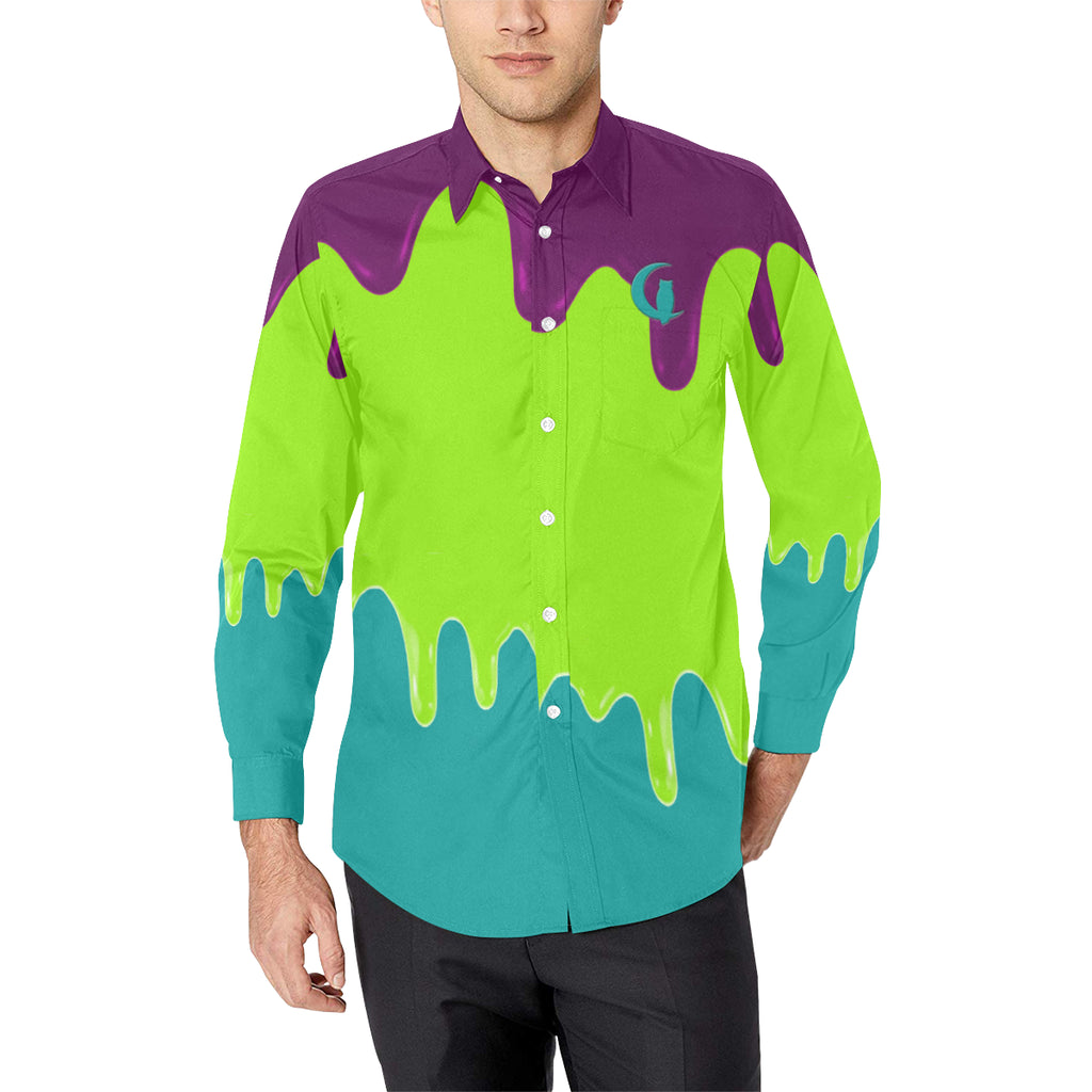 DRIPIN LEAN Men's All Over Print Casual Dress Shirt (Model T61)