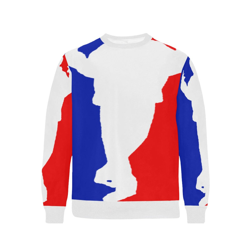 WESTSIDE Men's Rib Cuff Crew Neck Sweatshirt