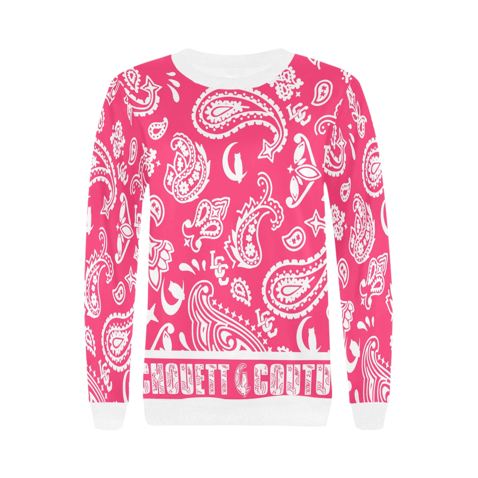 BANDANA PAISLEY Women's Rib Cuff Crew Neck Sweatshirt
