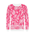 BANDANA PAISLEY Women's Rib Cuff Crew Neck Sweatshirt