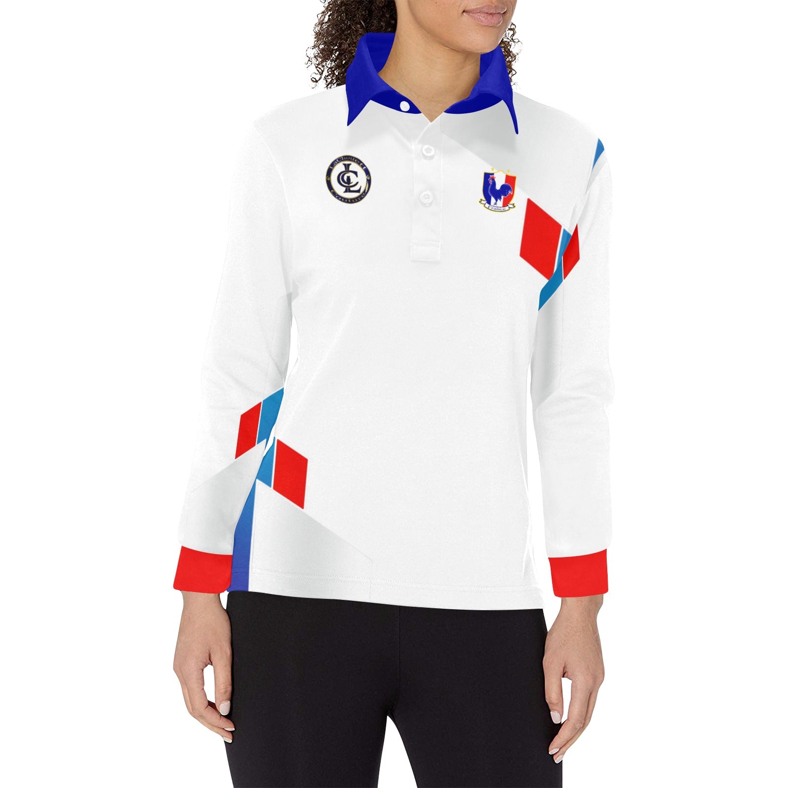 FRANCE Women's Long Sleeve Polo Shirt