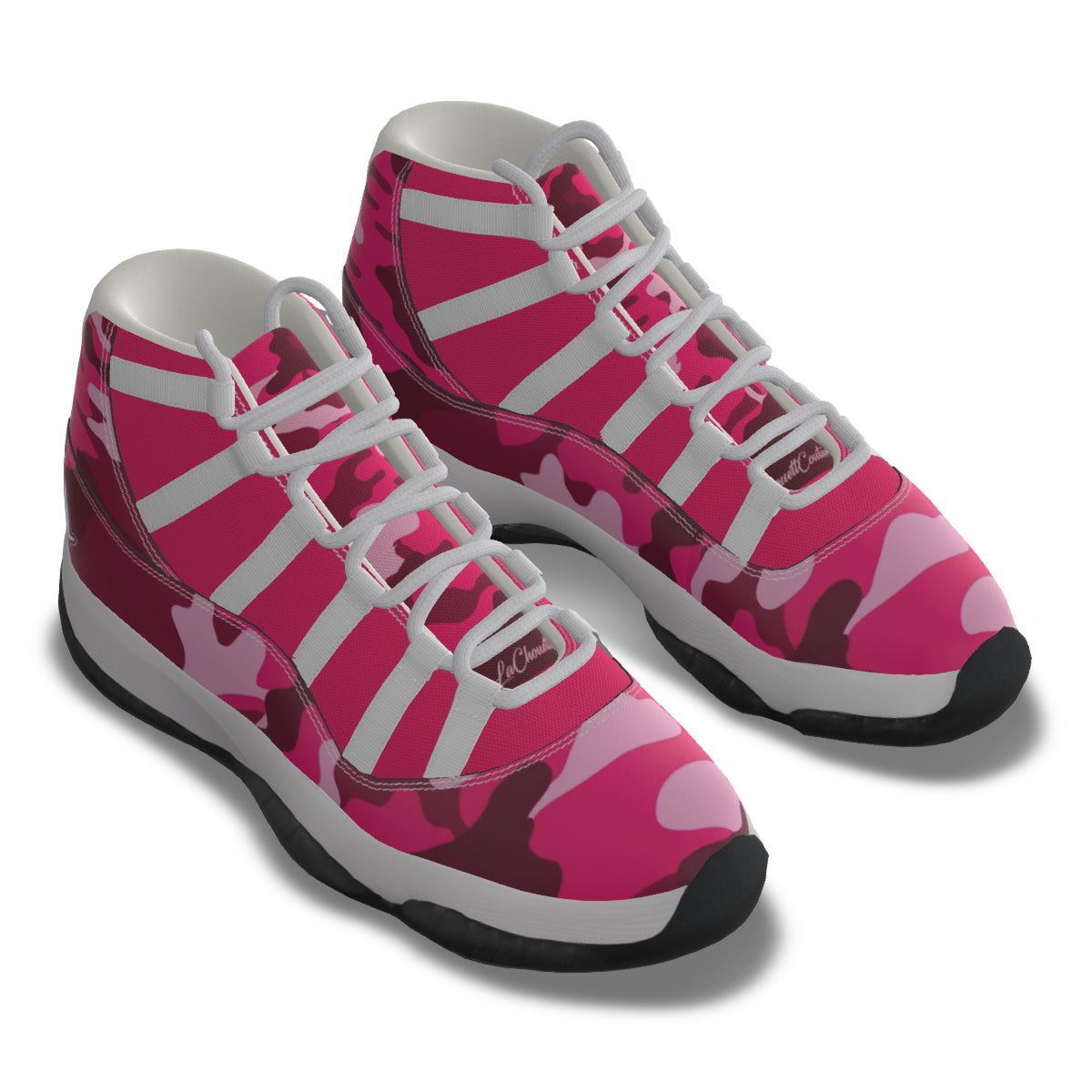 CAMOUFLAGE PINKISH Men's High Top Basketball Shoes