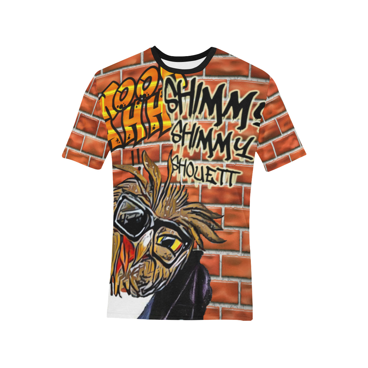 WOOH AHH Men's All Over Print T-Shirt (Solid Color Neck) (Model T63)