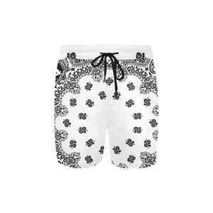 BANDANA WHT Men's Mid-Length Swim Shorts