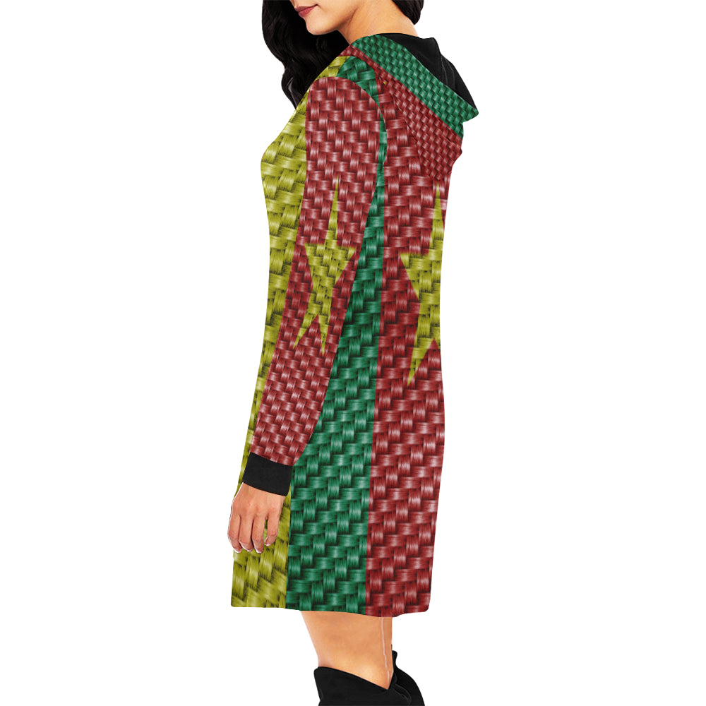 CAMEROUN FLAG All Over Print Hoodie Mini Dress