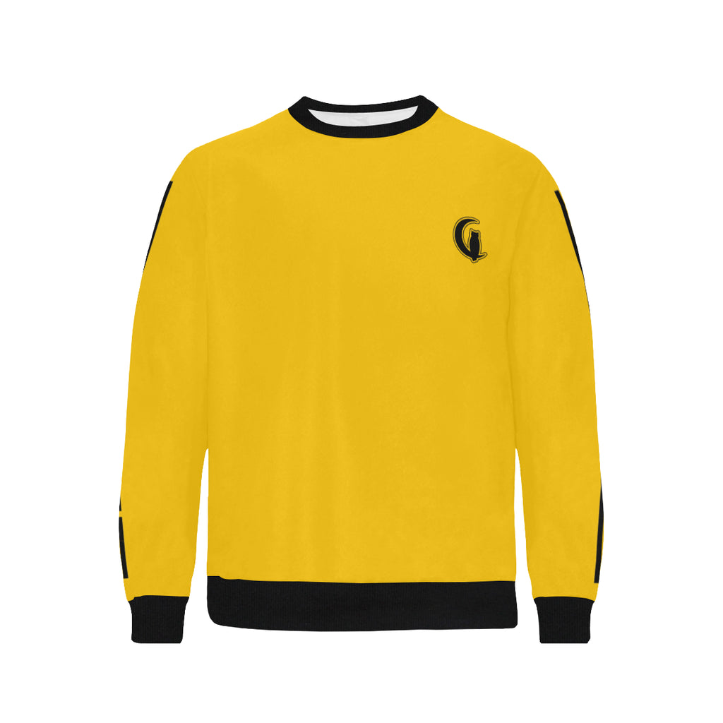 BLACC BORDER YELLOW Men's Rib Cuff Crew Neck Sweatshirt