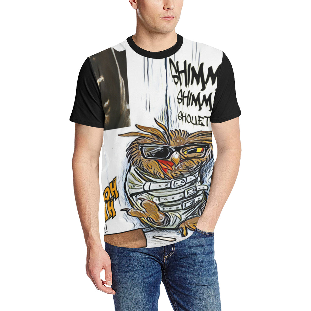 SHIMMY SHIMMY YA Men's All Over Print T-Shirt (Solid Color Neck) (Model T63)