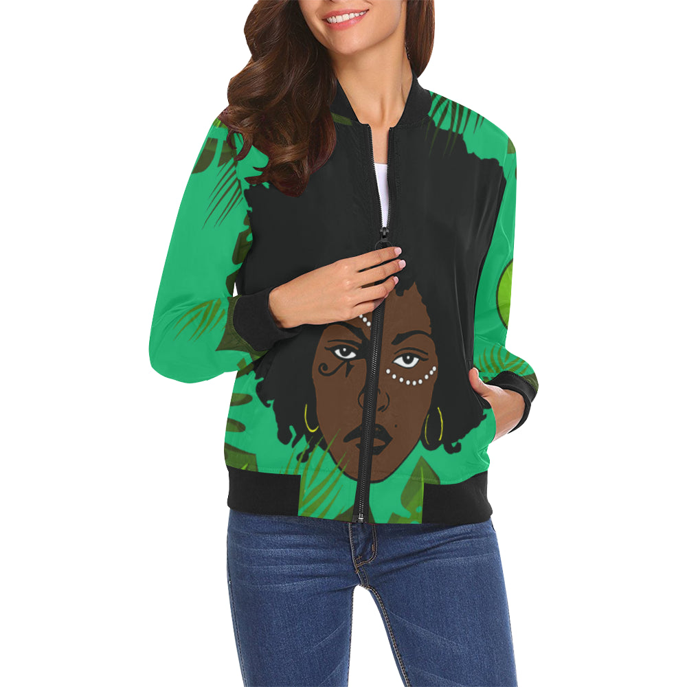TROPICAL KWEEN FOREST All Over Print Bomber Jacket