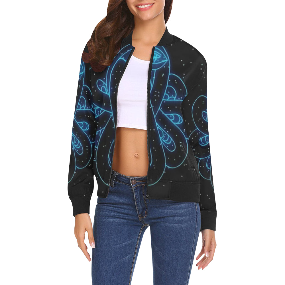 SNAKE OF CREATION WADJET All Over Print Bomber Jacket for Women (Model H19)