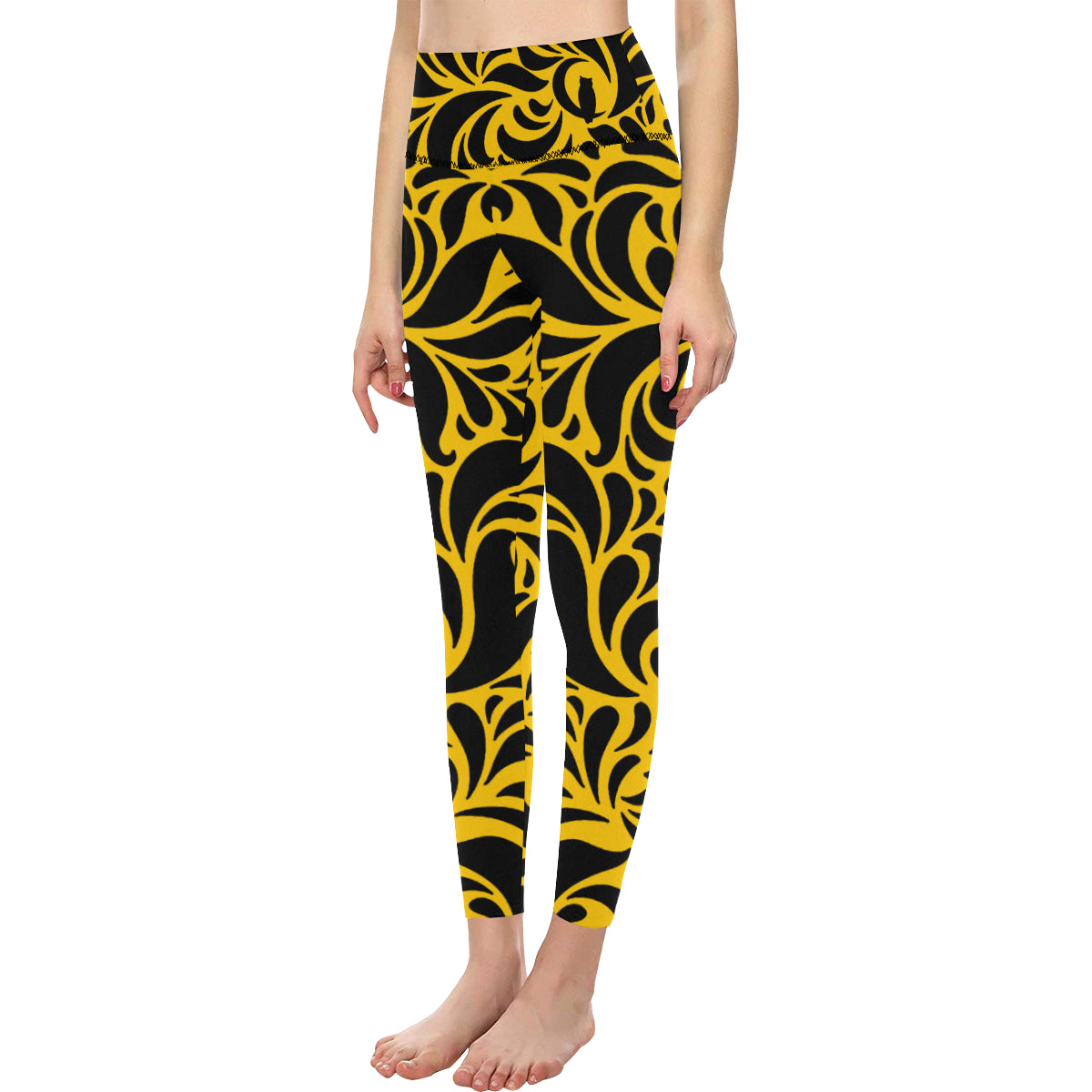 GORGEOUS YLW All Over Print High-Waisted Leggings