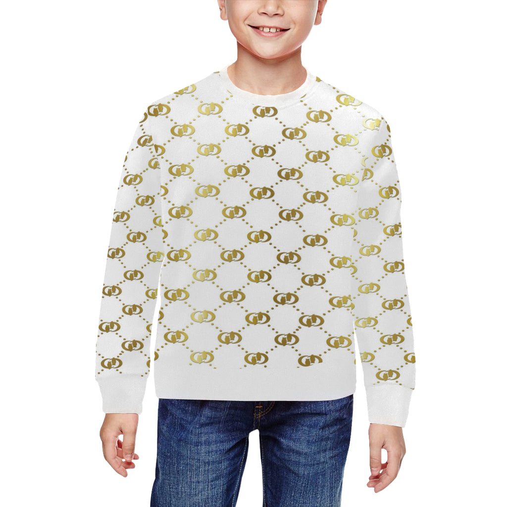 EXCELLANCE WHTGLD All Over Print Crewneck Sweatshirt for Kids (Model H29)