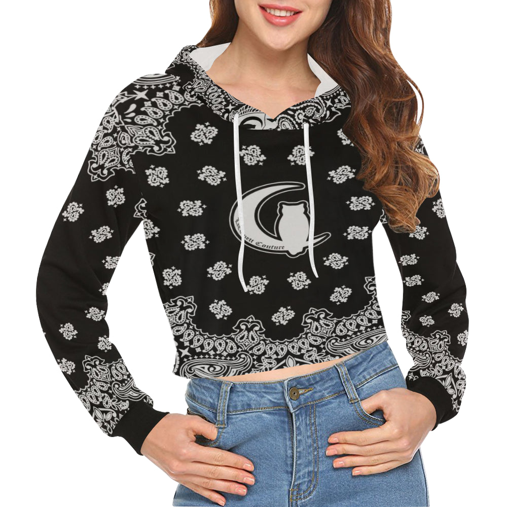 BANDANA BLCC All Over Print Crop Hoodie for Women
