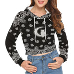 BANDANA BLCC All Over Print Crop Hoodie for Women