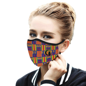 KENTE Mouth Mask in One Piece (2 Filters Included)